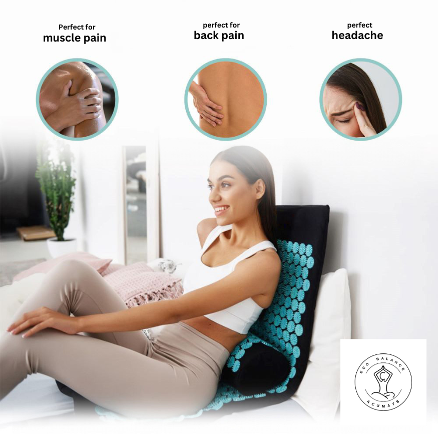 Black-Gold Acupressure Mat + Pillow – 110cm