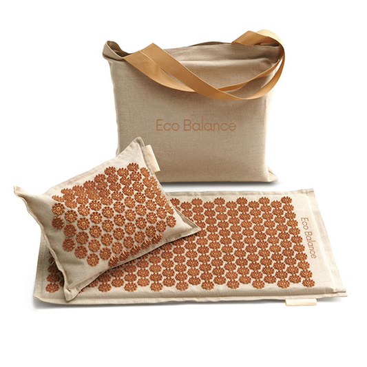 Acupressure Mat Natura Line and Cotton Orange Eco Balance Acumats Length 72 cm + Pillow + Curry Bag